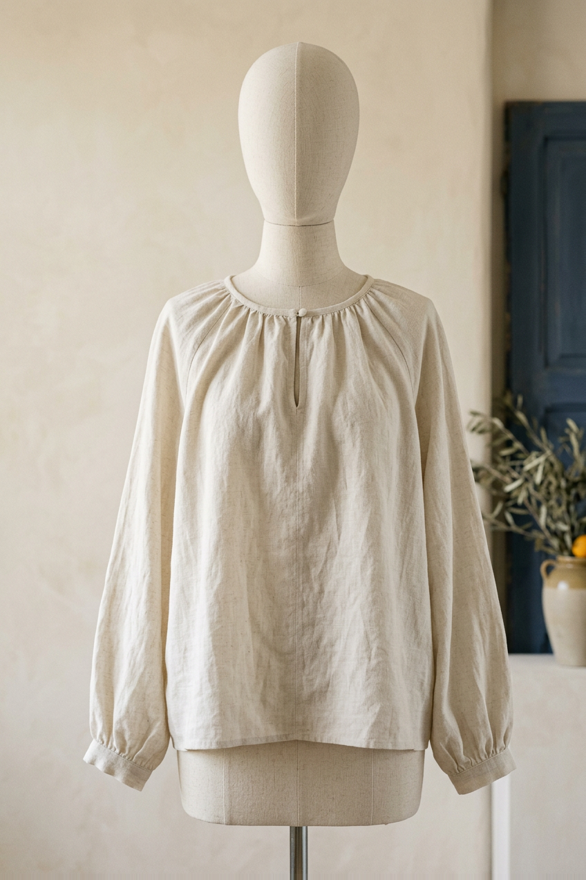 Ecru Linen Blouse