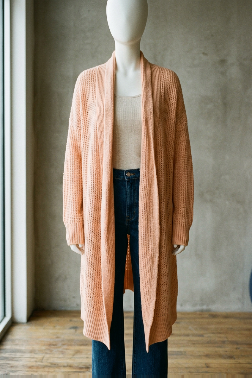 Peach Knit Wrap
